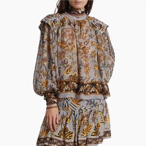 FARM Rio NWT XXS Floral Tapestry Blouse